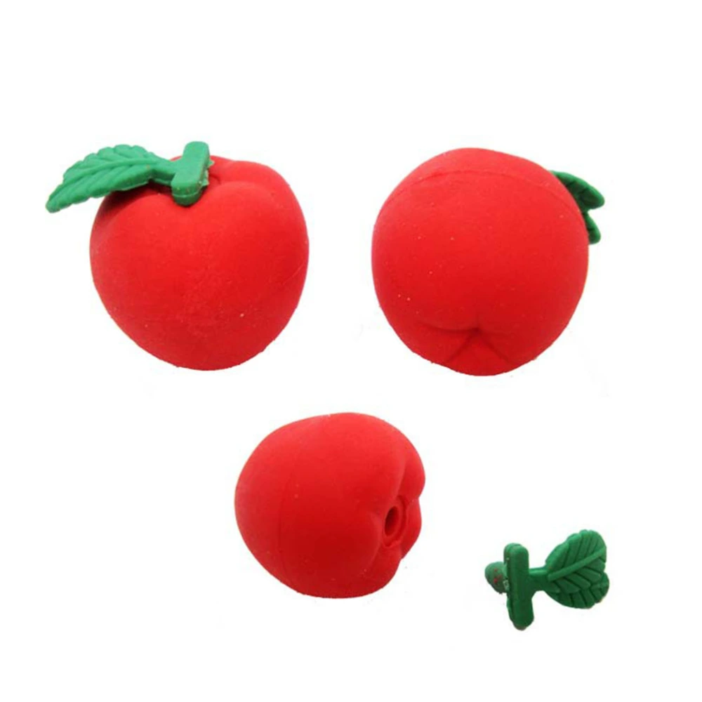 50pcs Red Apple Eraser Creative Eraser Apple Shape Eraser Attractive Eraser