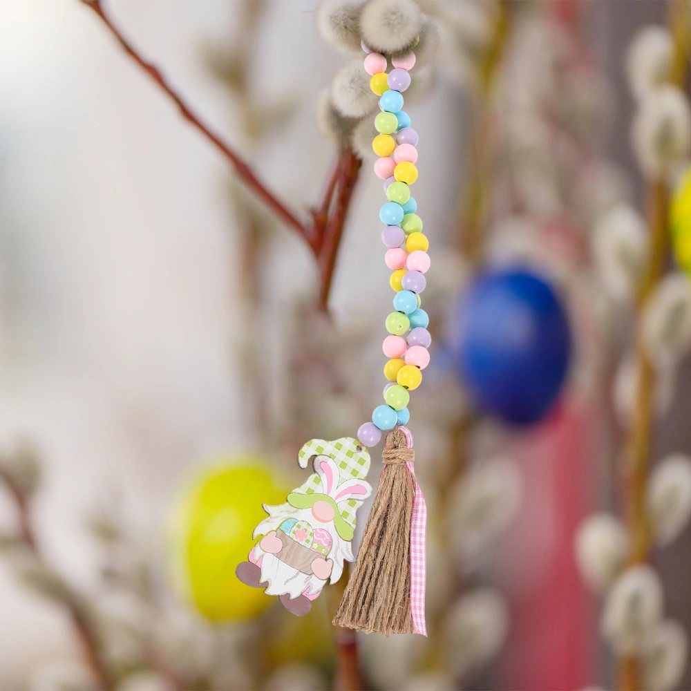 Easter Wooden Beads Pendant Easter Beads String Hanging Pendant Home Decor