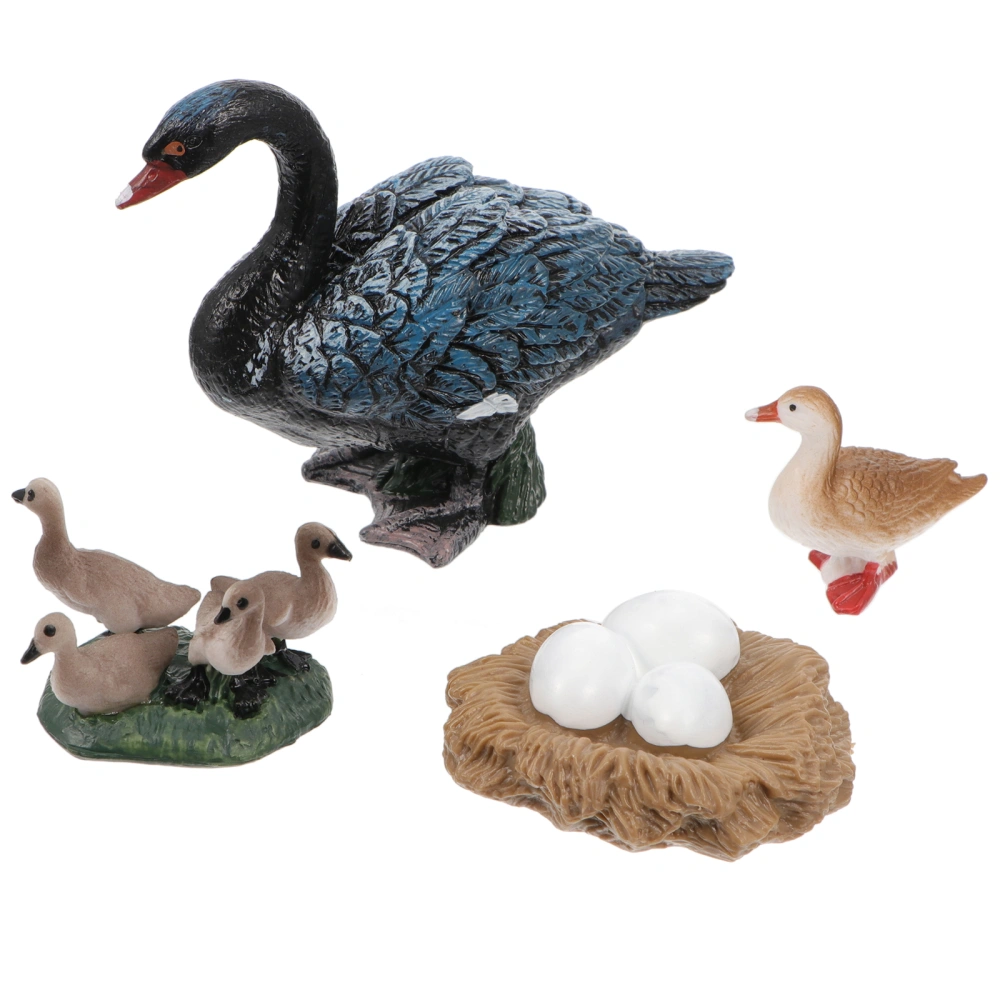 1 Set/4pcs Simulation Black Swan Growth Cycle Ornaments Display Models for Kids