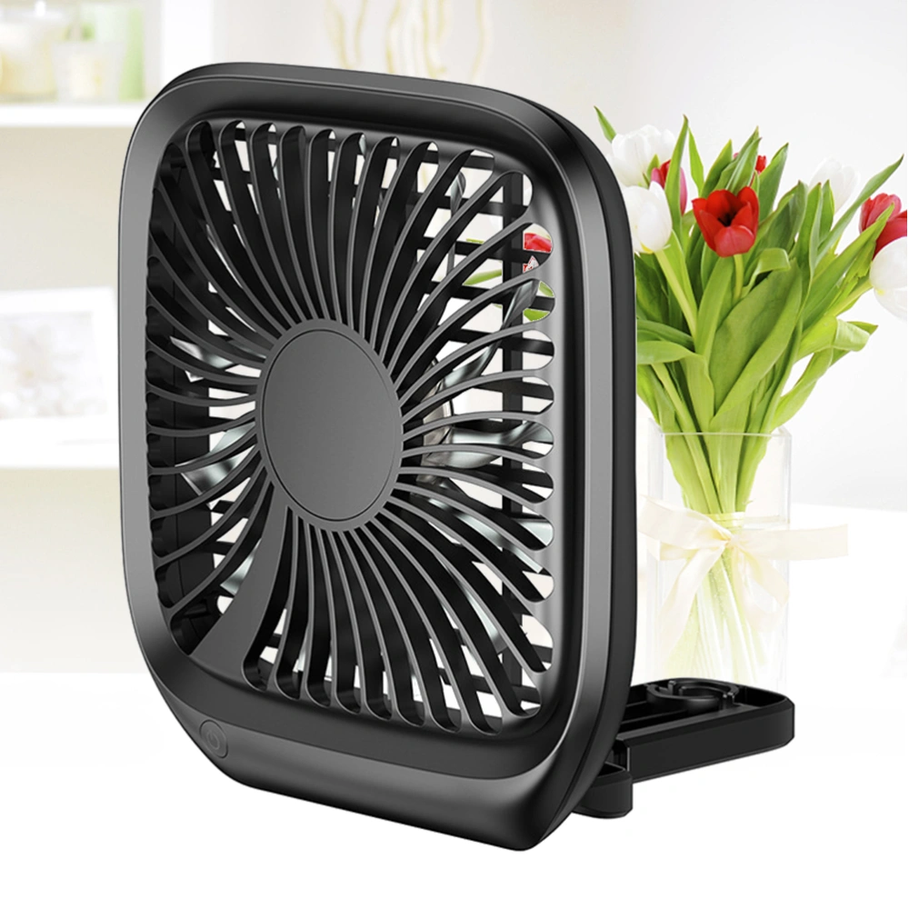 Three-Speed 12V Adjustable Car Fan Powerful Car Inside Large Wind Truck Folding Fan Small Van Rear Seat Desktop Fan Black