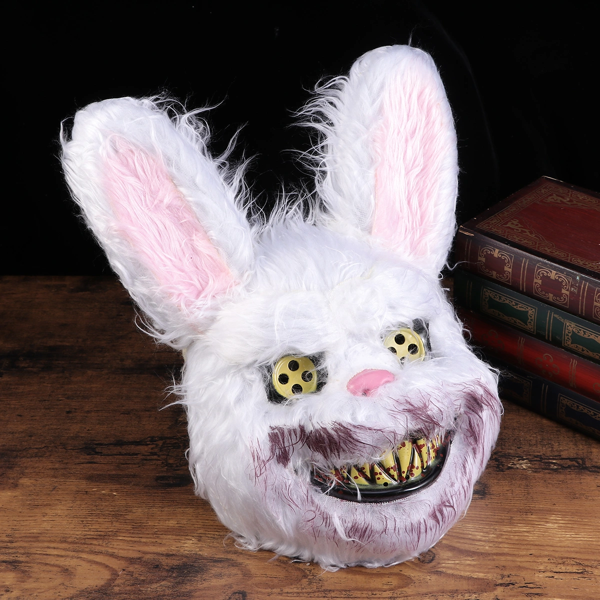 Scary Bloody Rabbit Mask Costume Prop Mask Dress-up Accessory for Halloween Masquerade Cosply Costume Party Performance