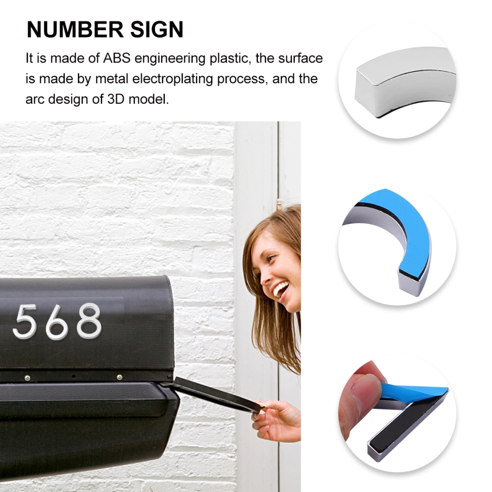 10pcs Number 0-9 Stickers Self-Adhesive Plating Stickers Doorplate Maker