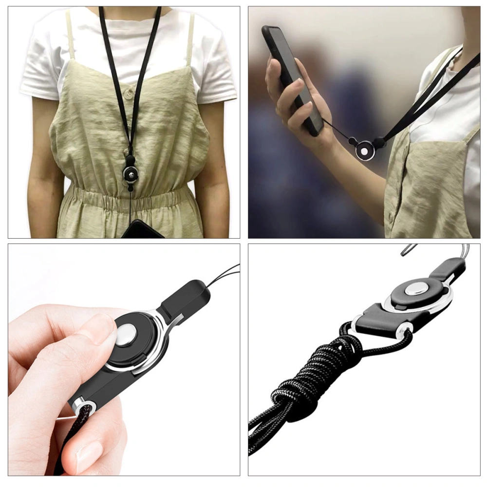 Phone Neck Strap Anti-lost Long Phone Lanyard Phone Hanging Neck Strap Black