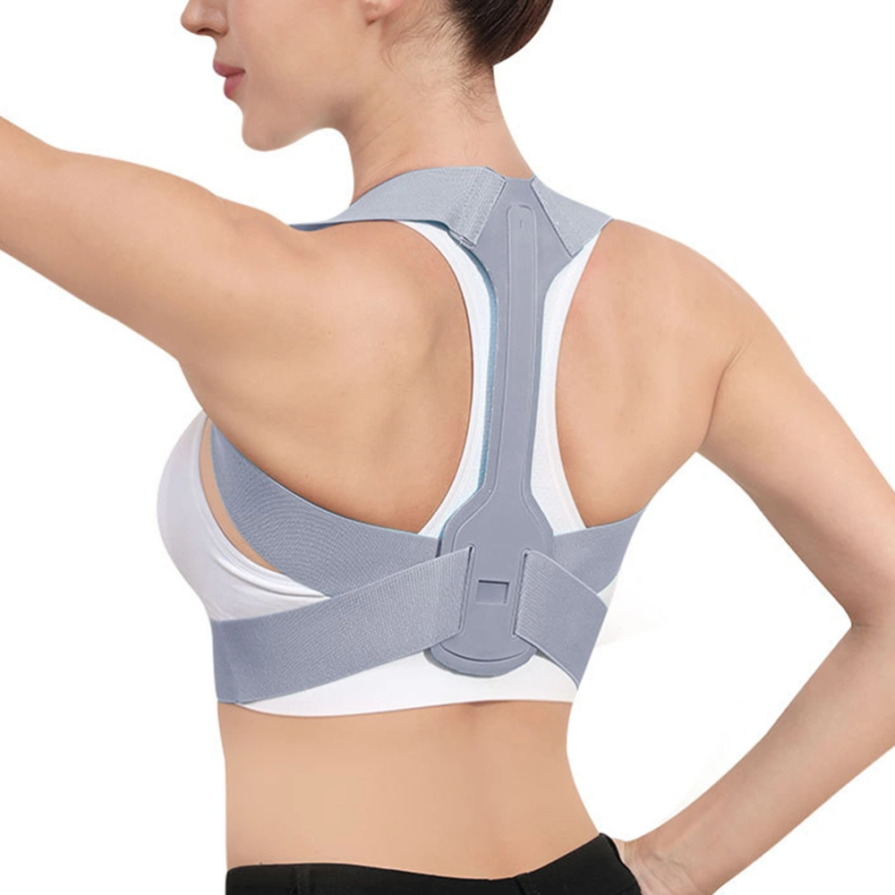 1pc Back Posture Corrector Adjustable Hunchback Shoulder Kyphosis Correct Belt for Adult - Size M (Grey)