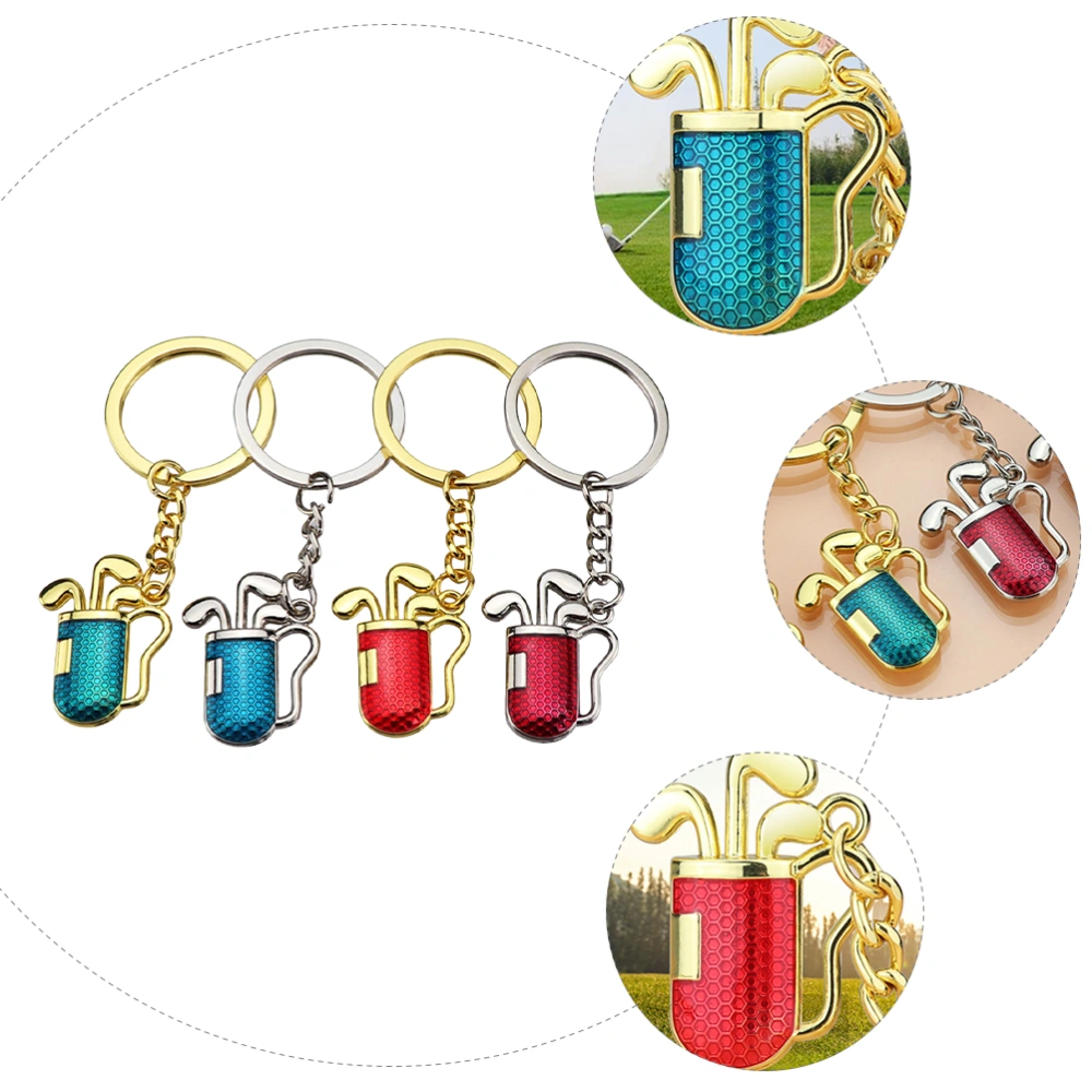 4pcs Simulation Club Ornaments Key Chains Key Pendants (Mixed Style)