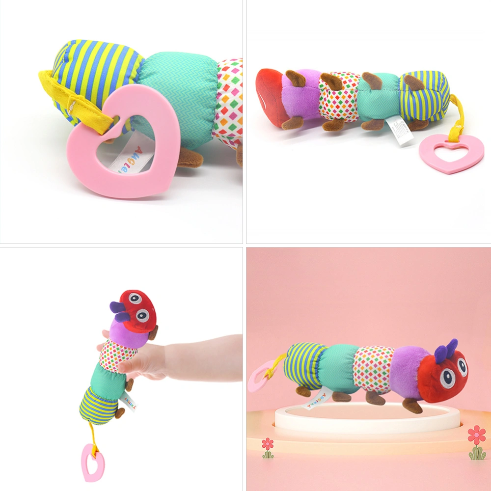 Baby Pacifying Toy Anti-eating Hand Teether Plush Caterpillar Toy Chewing Toy