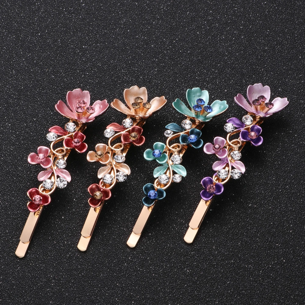 8pcs Flower Design Hair Clips Hair Delicate Barrette Bobby Pin Elegant Headdress (Blue, Pink, Purple, Coffee Each Two)