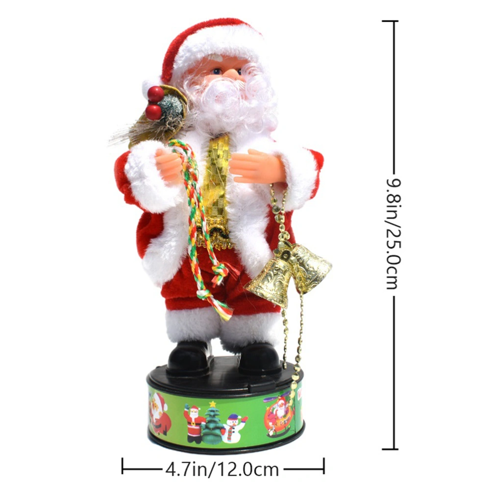 1 Pc Rotatable Singing Santa Claus Doll Decorative Small Bells without Battery