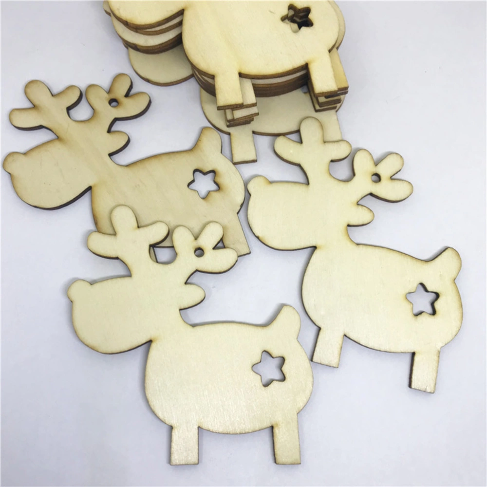 20 Pcs Creiatve Christmas Wooden Hanging Ornaments Embellishments Handmade Hollow Christmas Elements Pendant Decor for Home Party (Mixed Patterns)