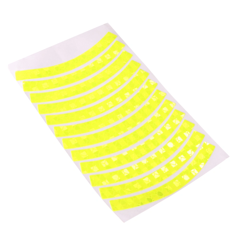 12pcs Kids Bike Reflective Stickers Balance Bike Reflective Sticker Reflective Strip Luminous Car Tire Stickers Grass Green