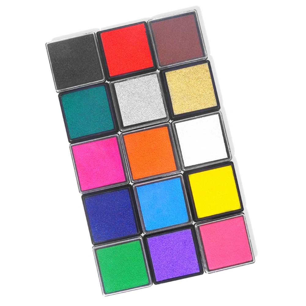 1 Set of 15 Colors Finger Inkpad Colorful Multi-purpose Inkpad DIY Finger Inkpad Painting Multi-purpose Graffiti Stamp Pad for Home Studio (Colorful)