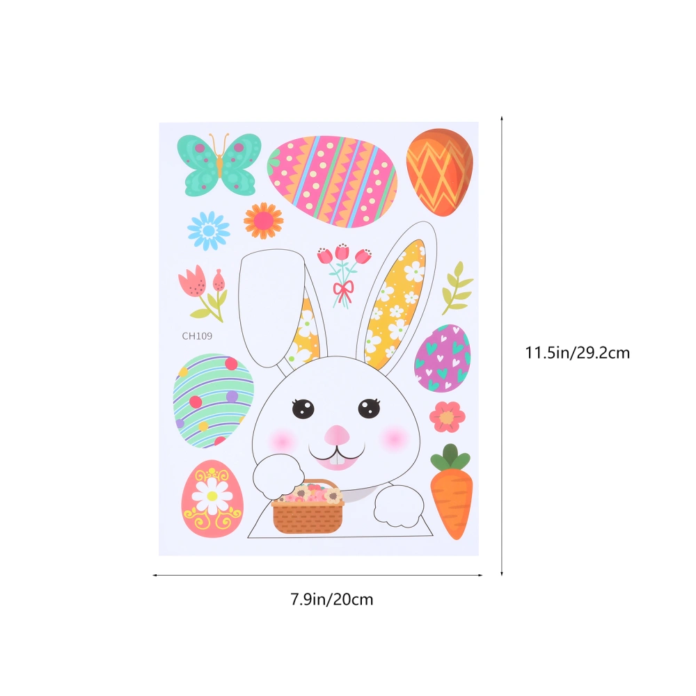 9 Sheets Easter Egg Stickers Easter Wall Window Decals Refrigerator Decals