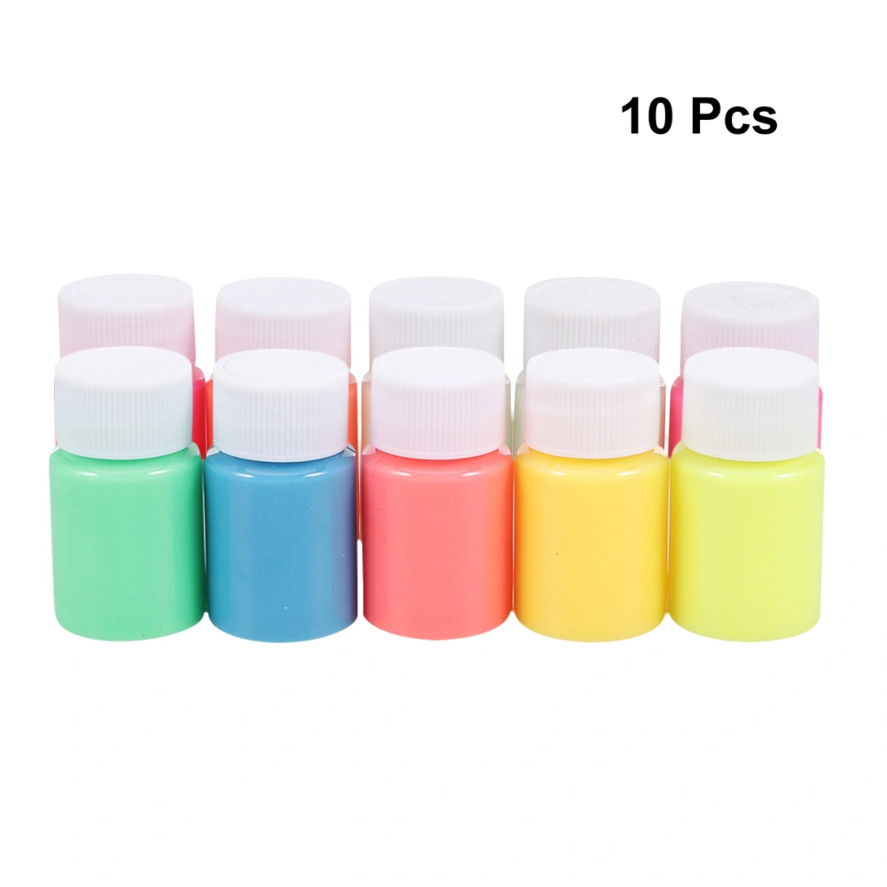 10pcs 20g Luminous Pigment Fluorescent Paint Glow in The Dark Pigment for DIY Masks Crafts