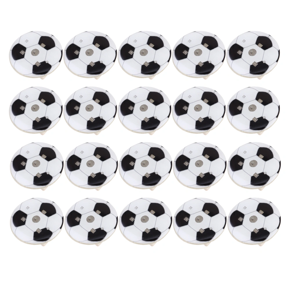 25pcs Football Shape Brooch Luminous Breastpin Flashing Lapel Glowing Gift Supplies Dress Up Props Decor Accessary