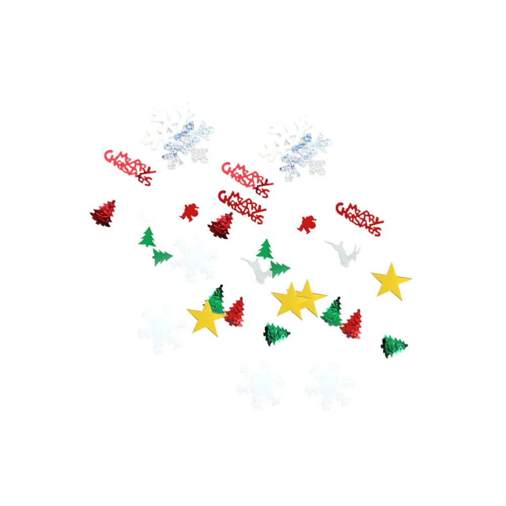 1 Pack Christmas Themed Confetti Small Sequins Sparkle DIY Decorative Accessories PVC Decor Supplies for Home Cafe Shop Bar(30g, Santa, Snowflake, Deer Style)