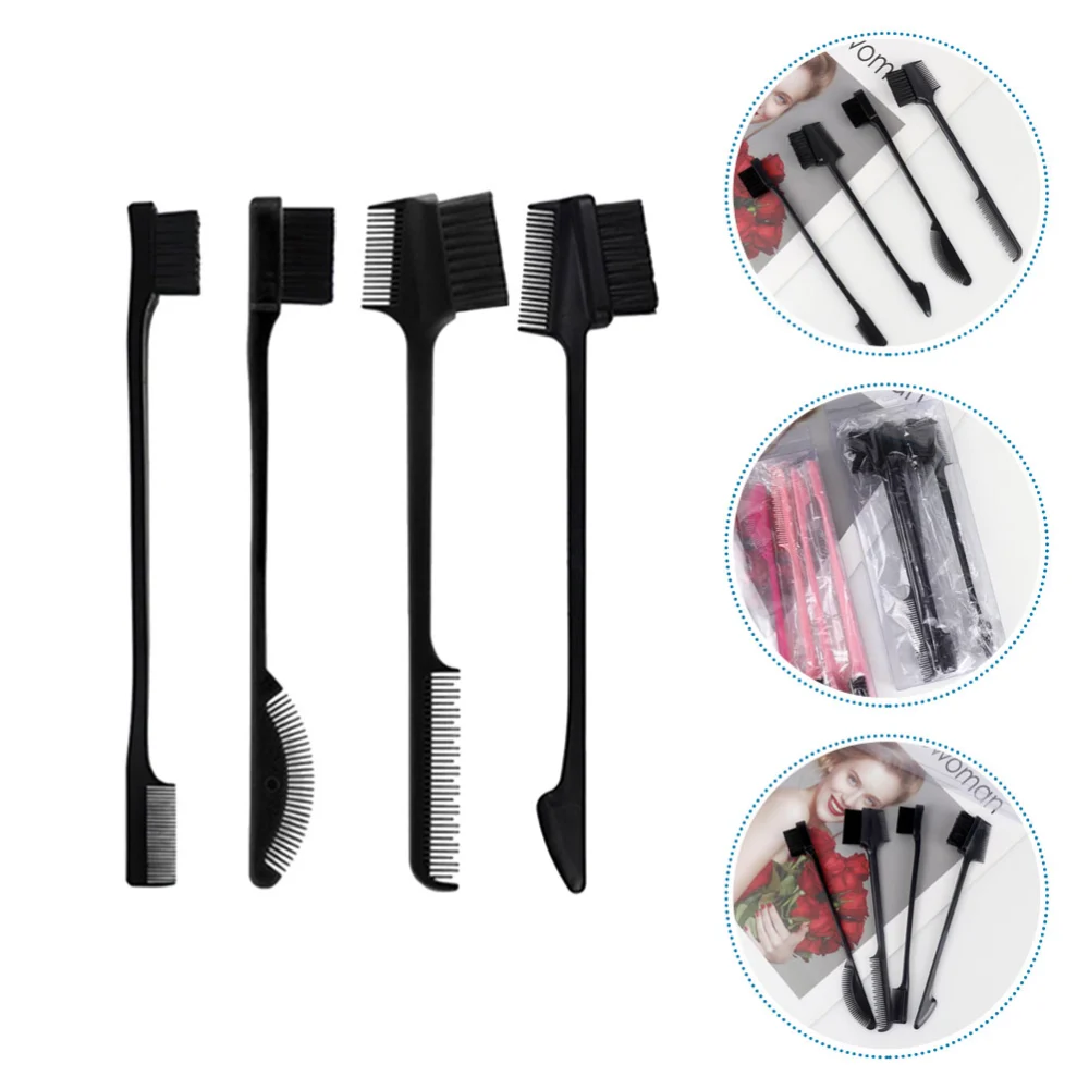 4Pcs Eyebrow Brushes Double-ended Eyebrow Brushes Hair Combs Hairline Combs Brush