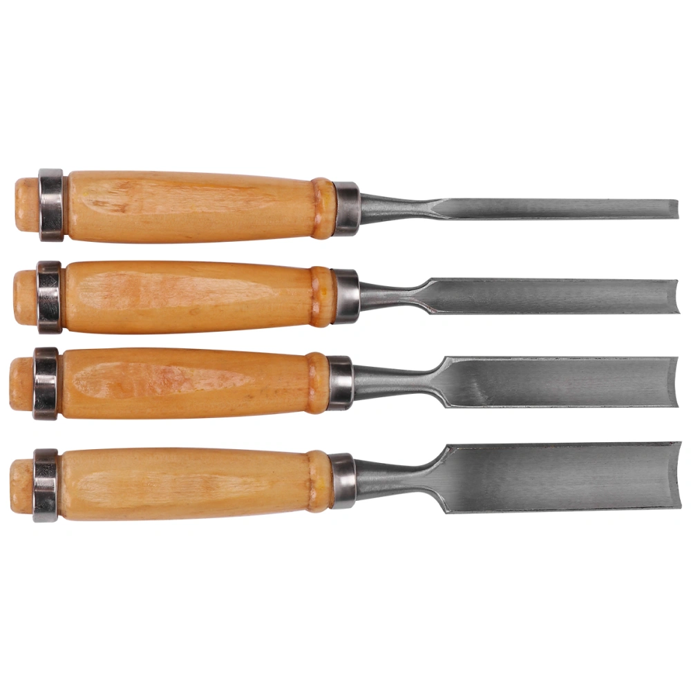 1 Set Wood Carving Chisel Sets Carving Chisel Cutter with Handle Woodcarving Tools for Carpentry (Light Brown + Silver)