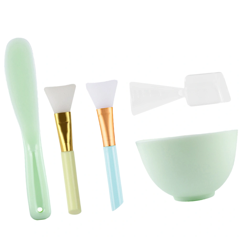 5pcs Facial Mask Tools DIY Mask Bowl Set Silicone Plastic Mixer Simple Colorful Small Mask Bowl