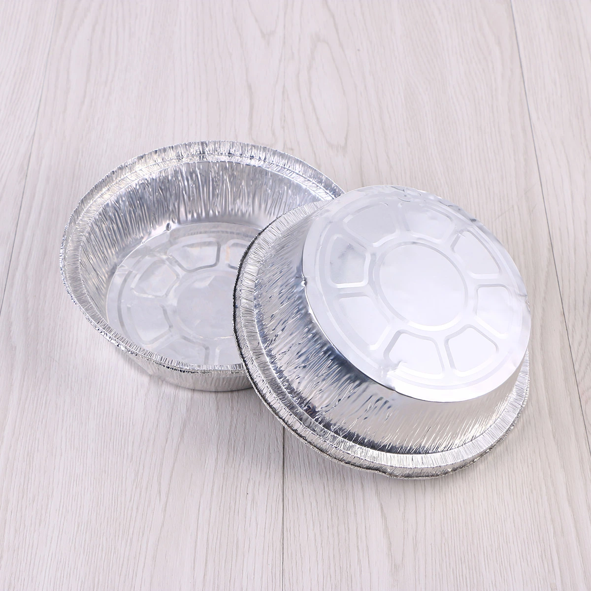 10pcs 6 Inch Round Shape Disposable Durable Aluminum Foil Plate Take Out Pans for Meals Prep, Pies, Cakes, Meats (No Lids)