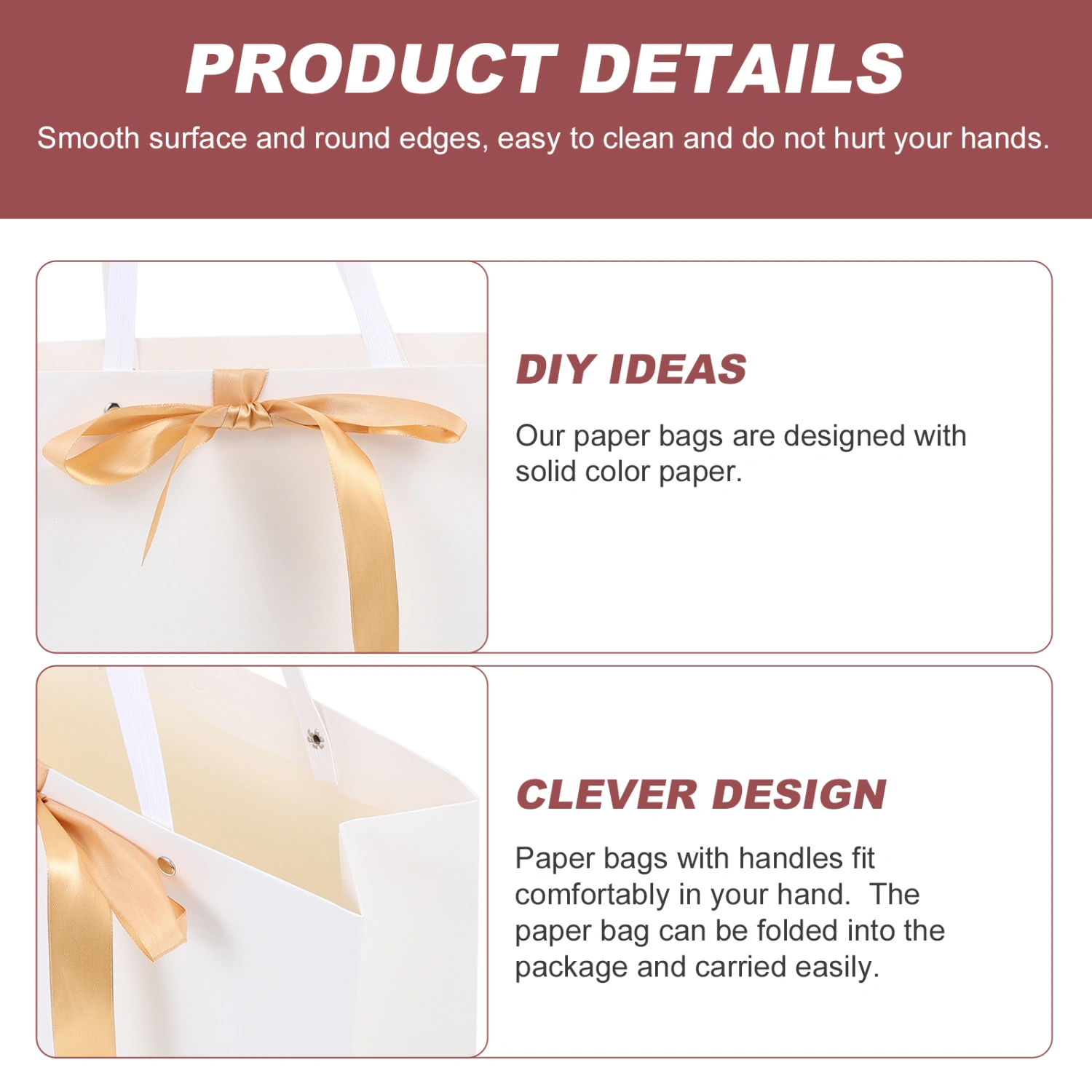 3pcs Paper Bags Handheld Female Shopping Bags Party Bags Retail Handle Bags