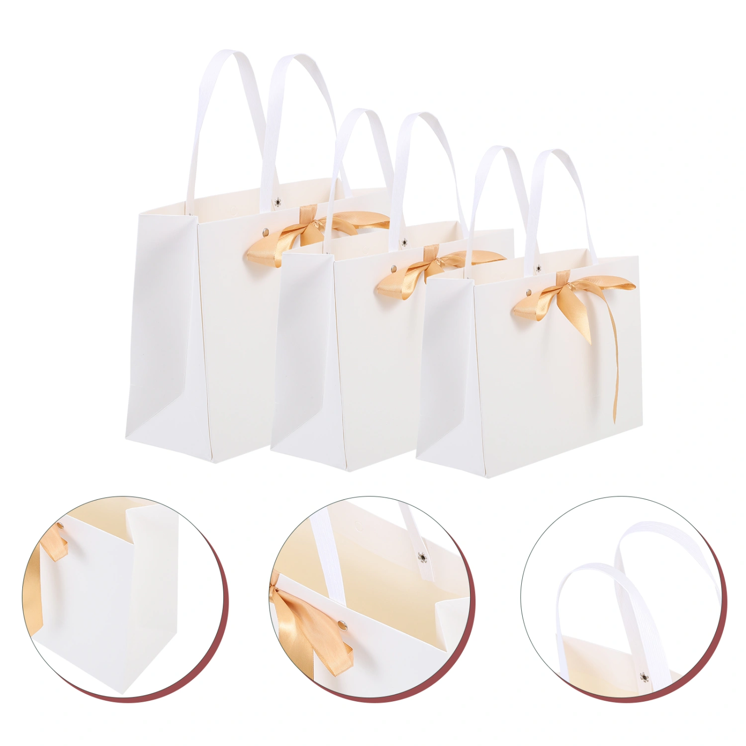 3pcs Paper Bags Handheld Female Shopping Bags Party Bags Retail Handle Bags