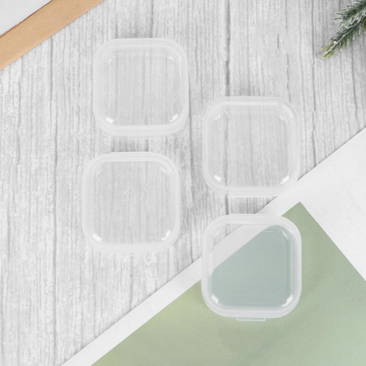20PCS Transparent Plastic Storage Box Sundries Storage Case Jewelry Organizer Storage Container for Home Office School (35x35x18mm)