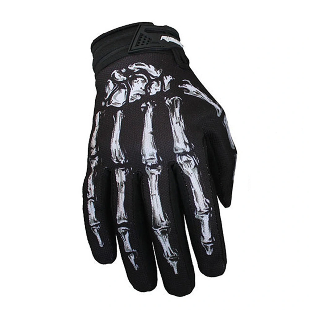 1 Pair of Ridding Gloves Scary Skull Finger Gloves Ghost Paw Gloves Portable Gloves for Men and Women White L