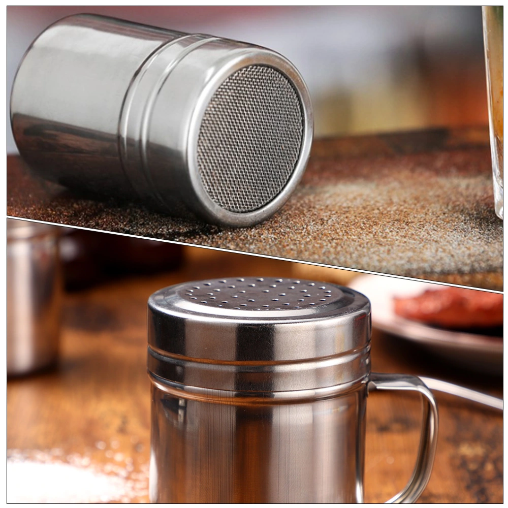 2Pcs Portable Coffee Powder Pots Round Seasoning Boxes Stainless Steel Seasoning Bottles