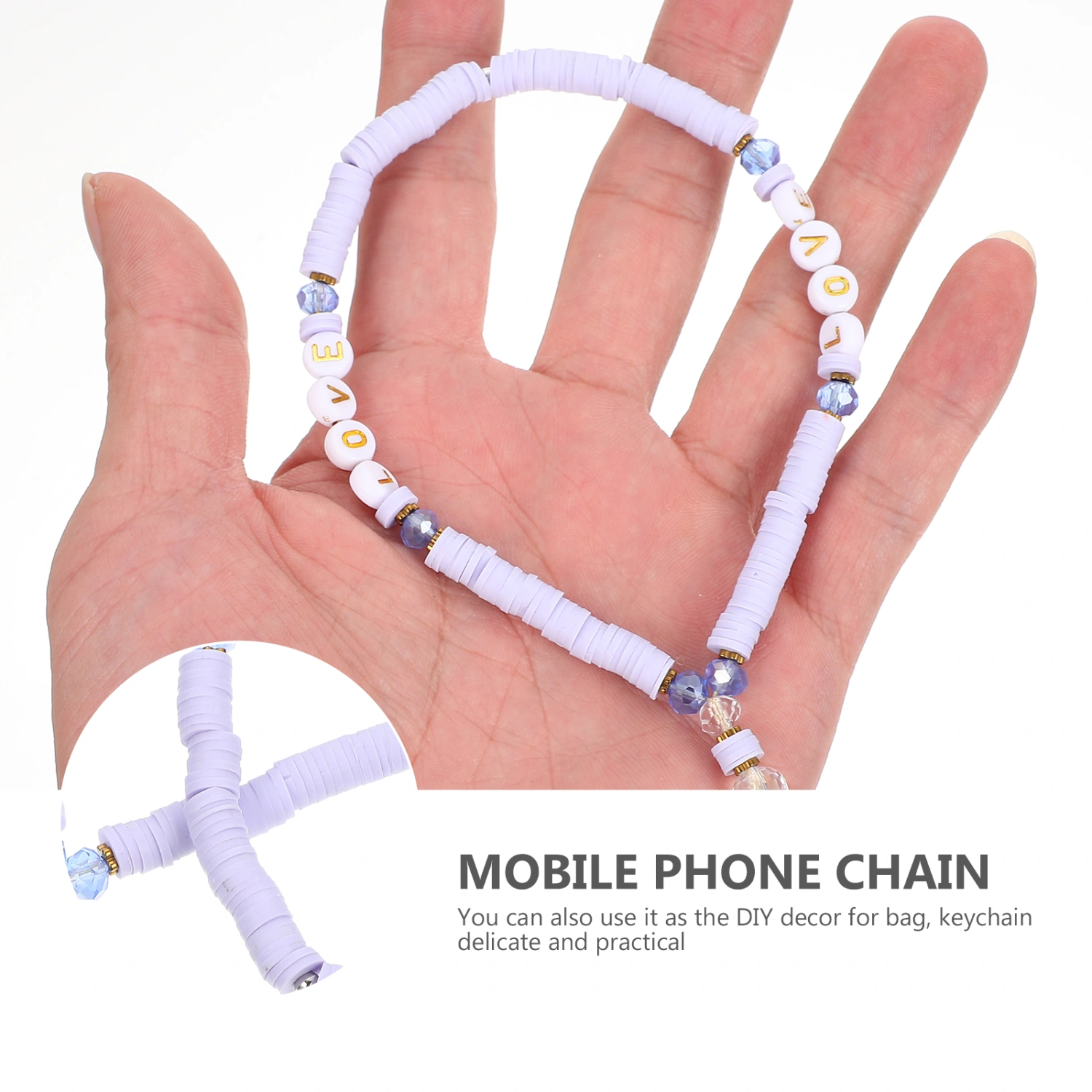  Decorative Polymer Clay and Crystal Cellphone Chain Phone Lanyard Camera Hanging Rope