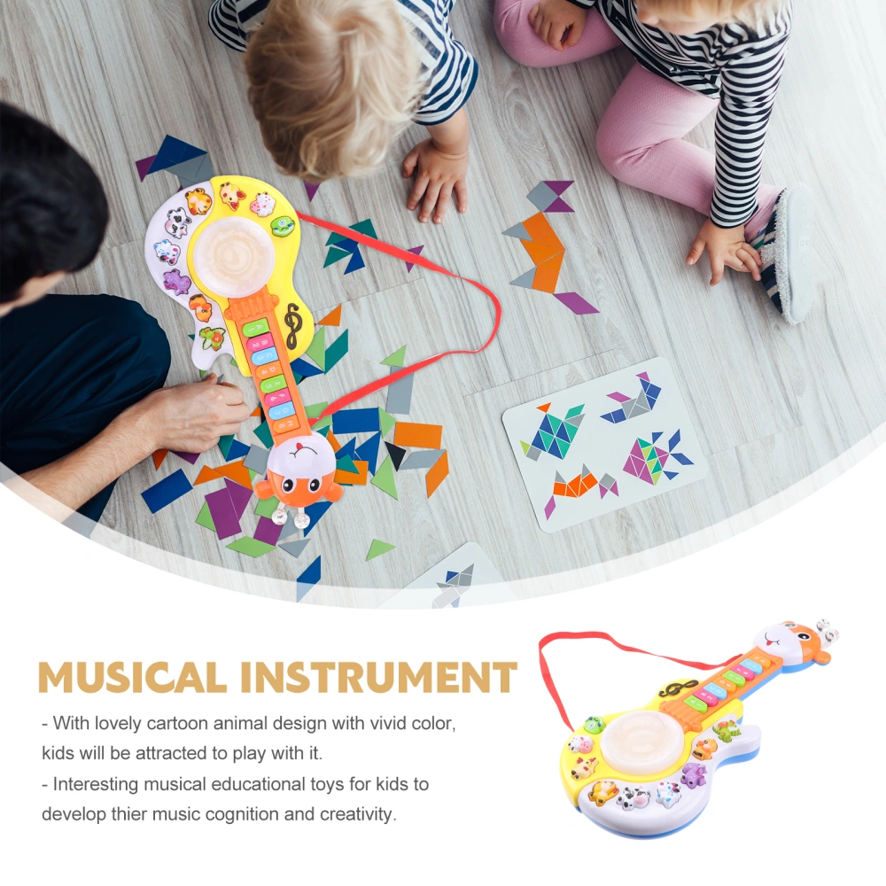 Cartoon Electric Guitar Toy Child Musical Toy Multi Function Musical Electric Toy (without Battery)