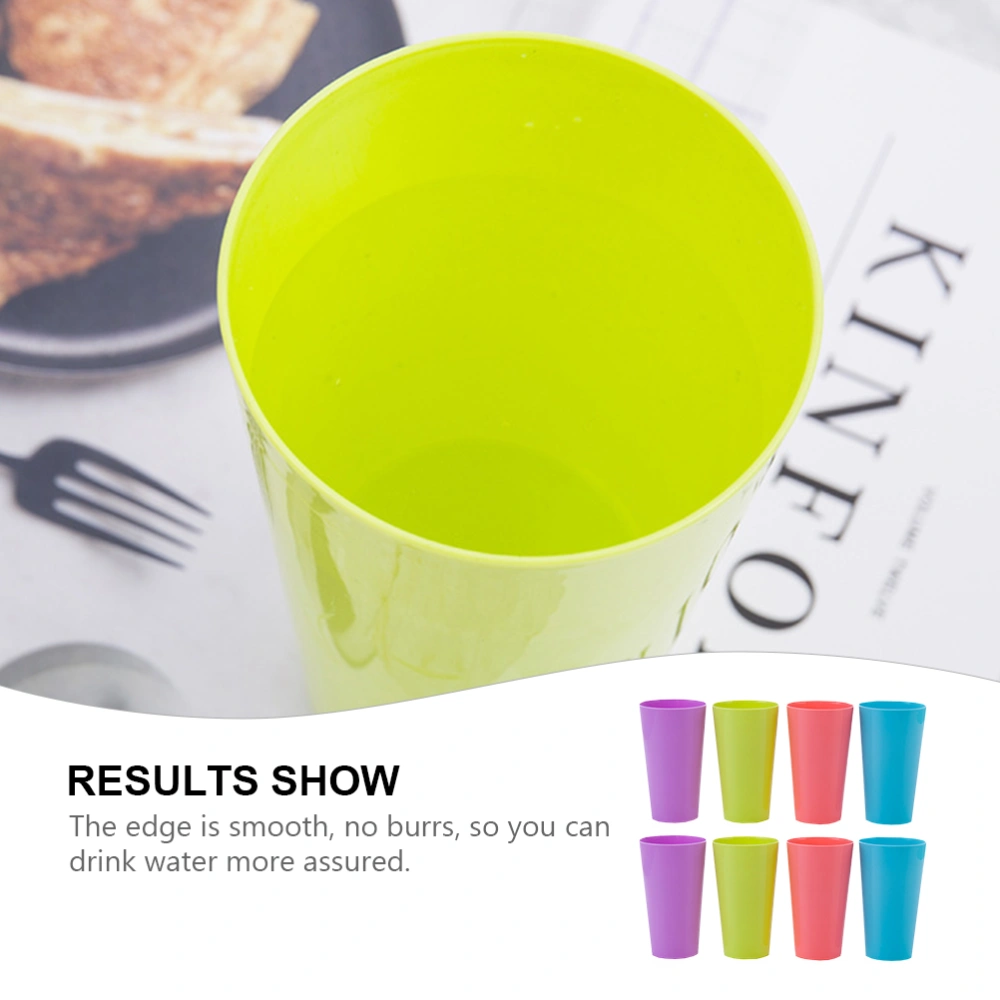 8pcs Plastic Cups Water Cups Juice Cups Colorful Drinking Water Cups without Lid