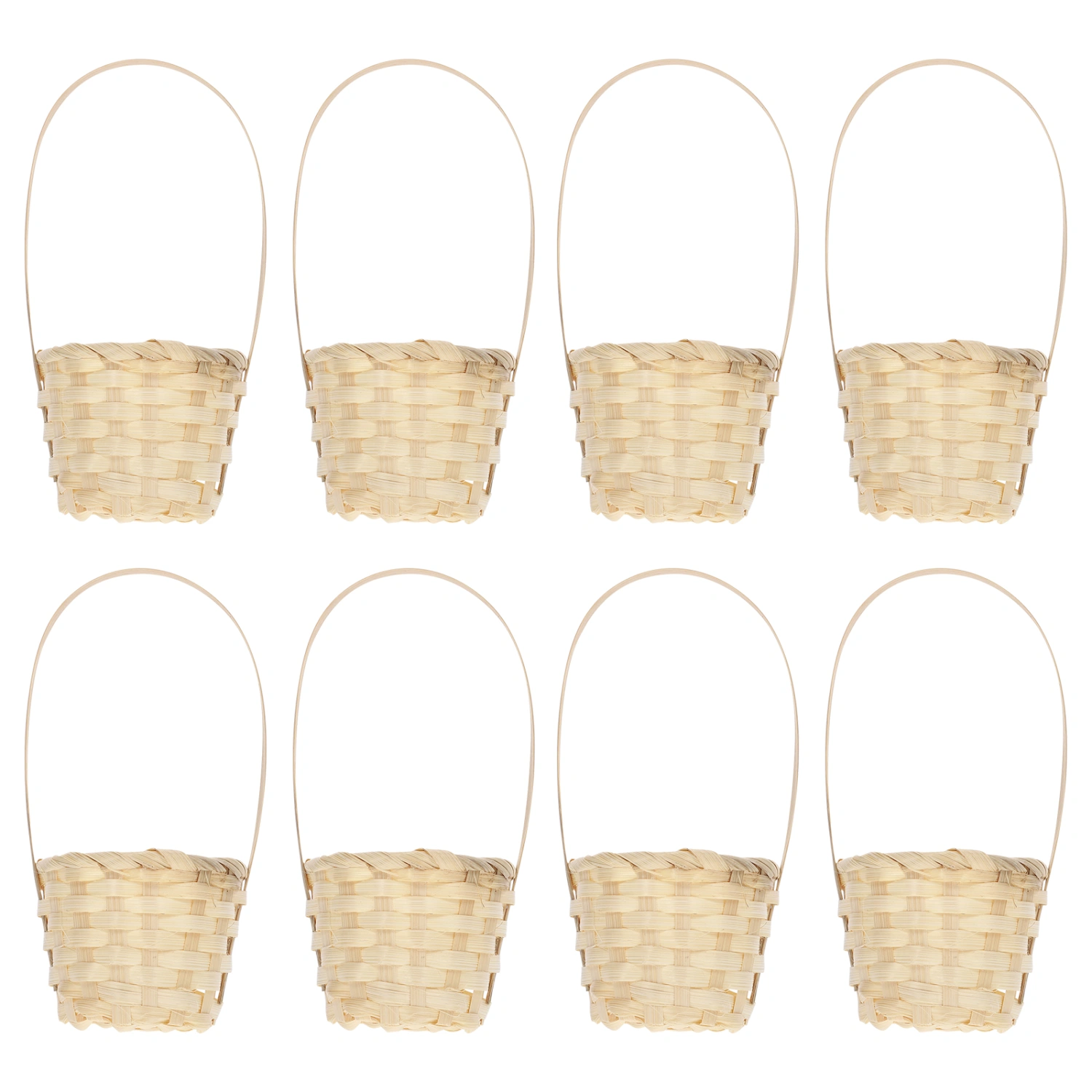 8pcs Handheld Storage Basket Gift Storage Basket Woven Flower Basket Picnic Basket