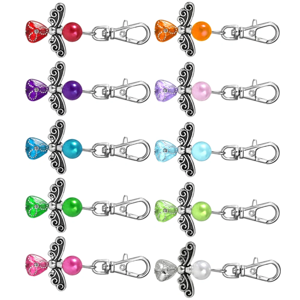 50Pcs Angel Key Rings Bag Ornaments Creative Key Chains with Hanging Tags (Mixed Color)