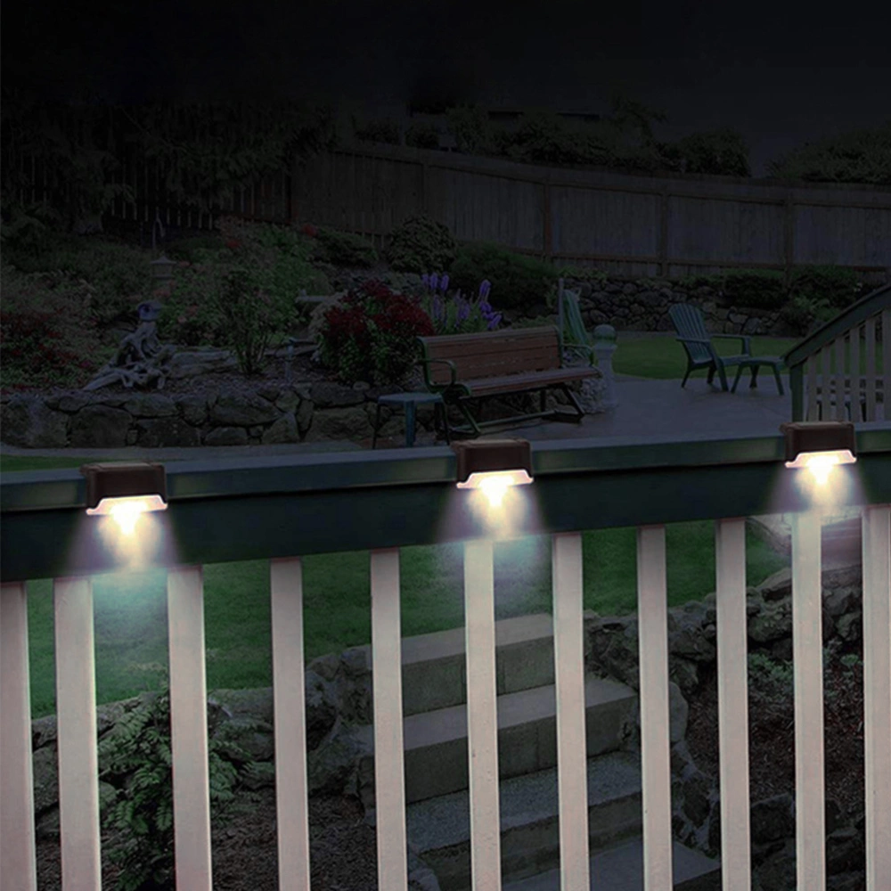 2pcs Solar Power Stairs Light Waterproof LED Stair Lamp LED Landscape Lamp Solar Outdoor Light for Daily Use (Black, White Light)