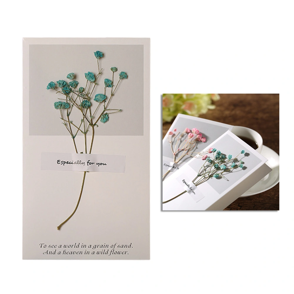 Creative Handmade Greeting Small Fresh Invitation Mother's Day Decorative for Thanksgiving (Blue Gypsophila)