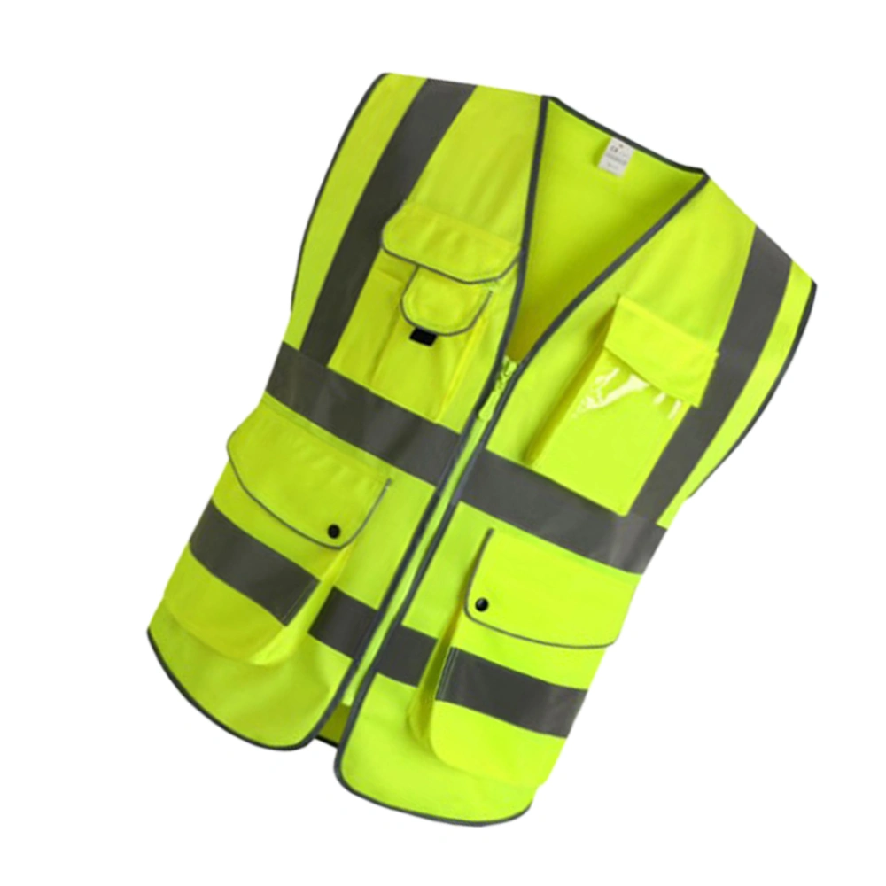 High Visibility Neon Safety Vest Reflective Safety Vest Fit for Running Cycling Sports Outdoor Clothes (Fluorescent Yellow Size-S)