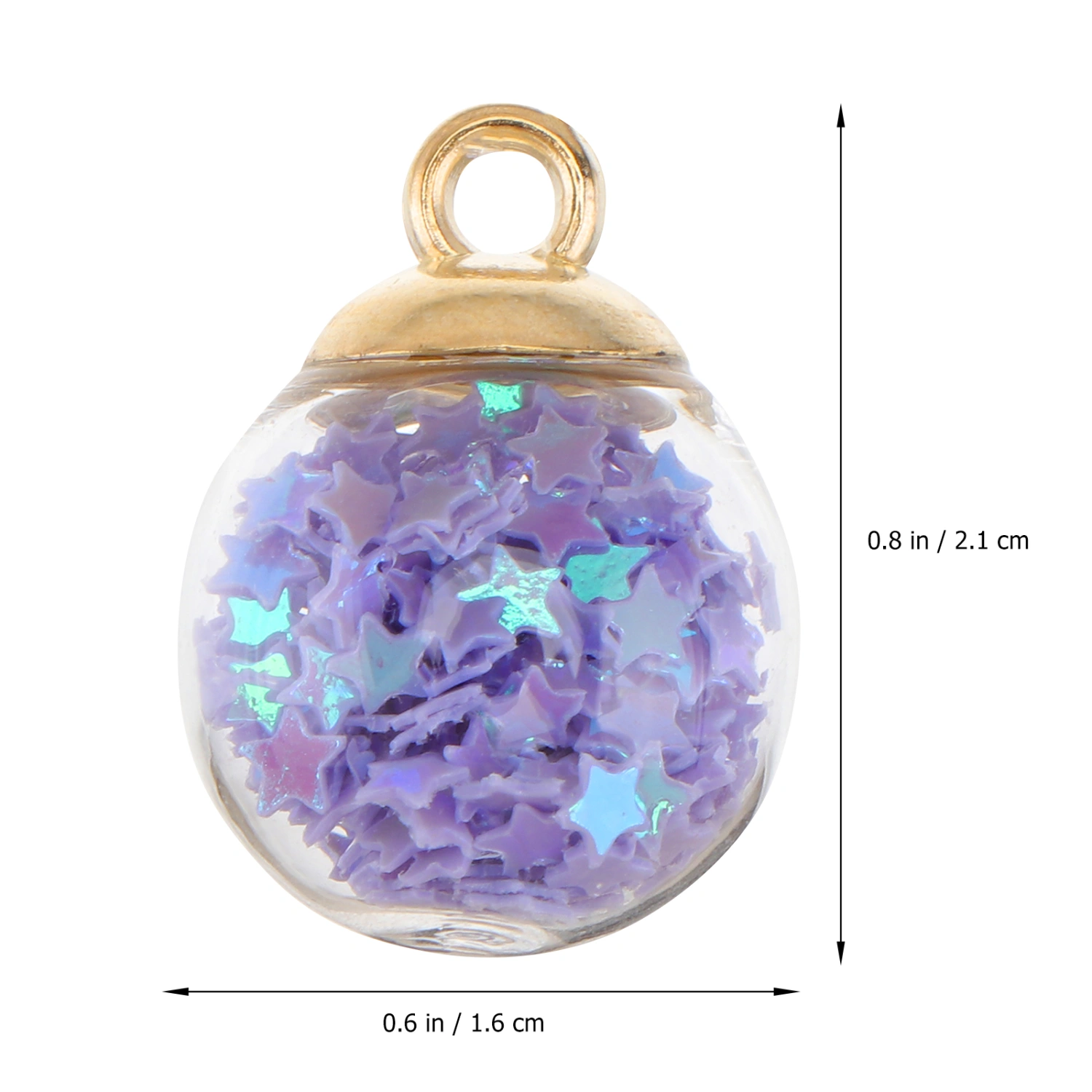 30PCS Sequined Glass Ball DIY Earbob Accessories Handmade DIY Decor (Purple)