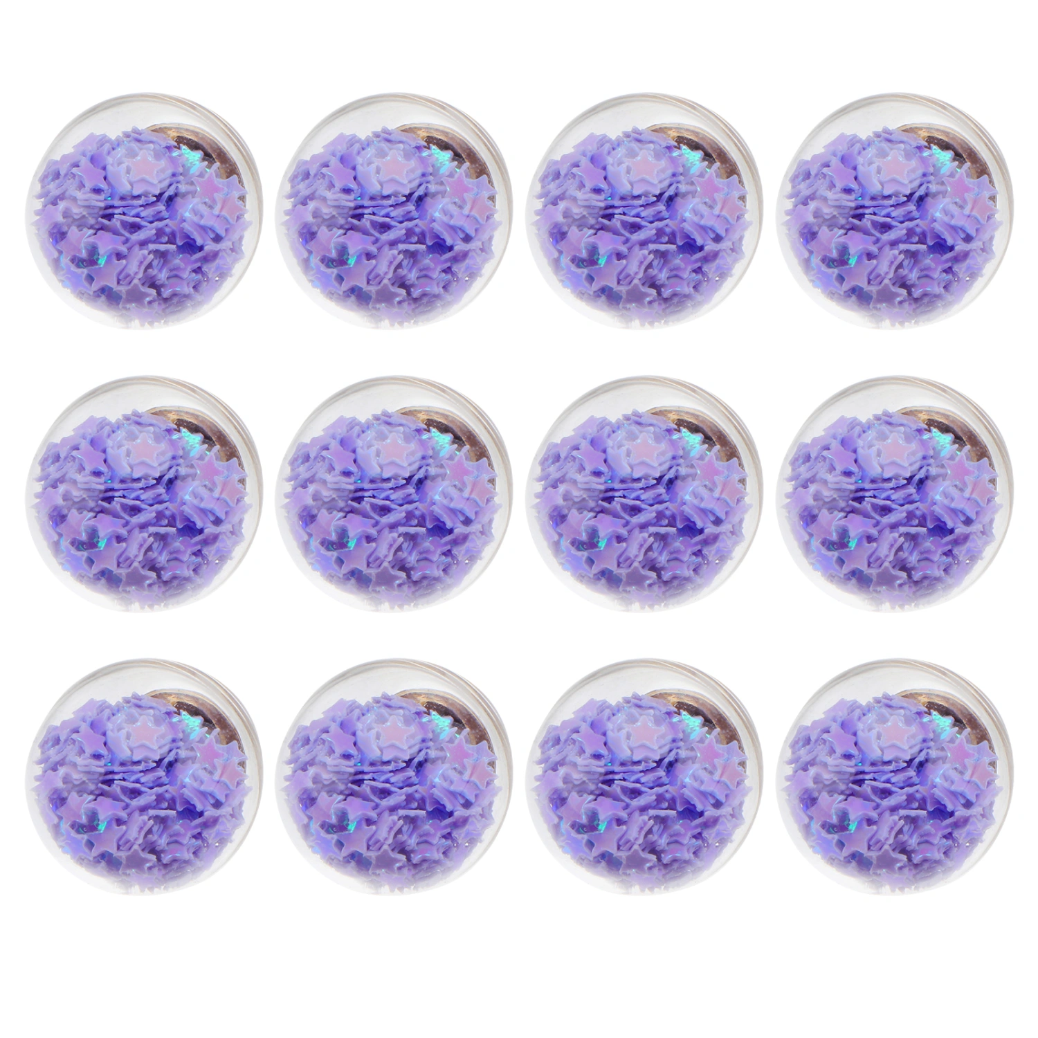 30PCS Sequined Glass Ball DIY Earbob Accessories Handmade DIY Decor (Purple)