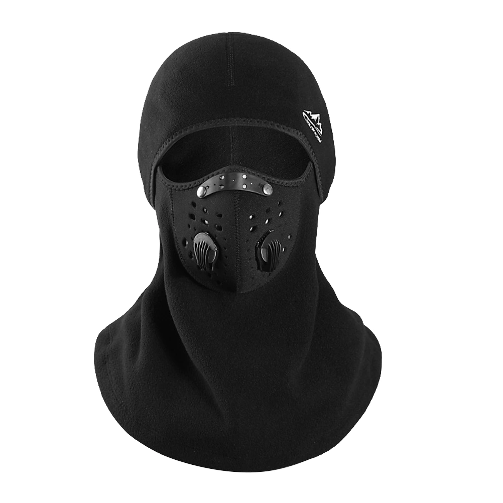 Winter Outdoor Mask Fleece Hood Windproof Breathable Hat for Winter Ski Hunting Motocycle Cycling (Black)