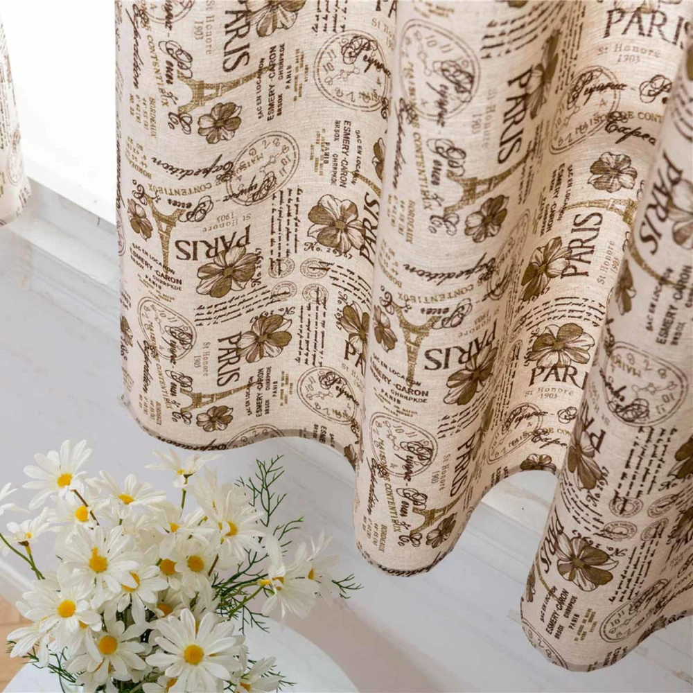 1 Pc Rod Small Window Short Curtain Household Sheer Valance Kitchen Balcony Door Panels Curtain Home Curtain Drape - 100x130cm (English)