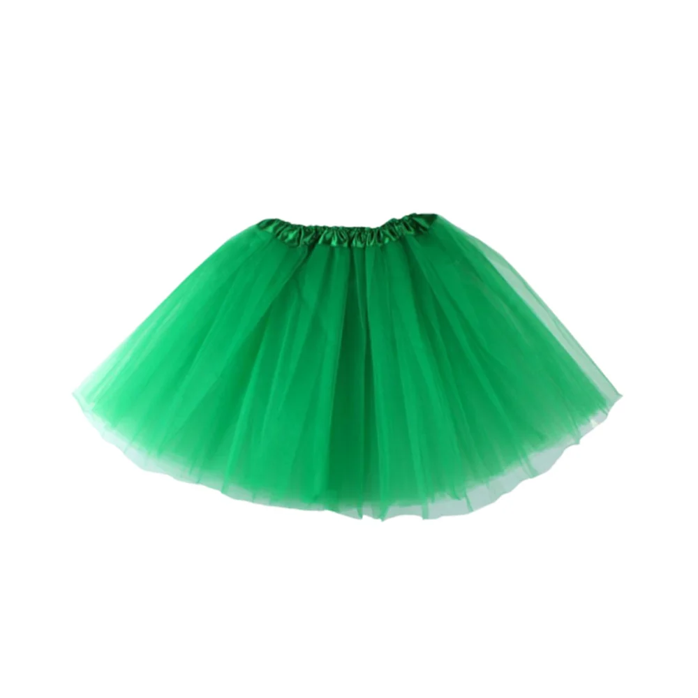 Stylish Festival Costume Clothes Bubble Skirt Three Layers Gauze Skirt Dress Party Accessory for Adult Women (Green)