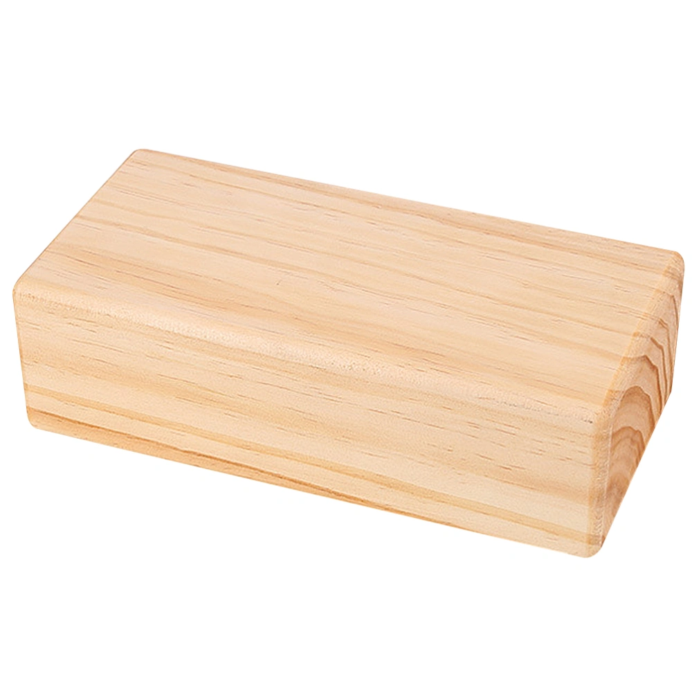 Solid Wood Yoga Block Eco-friendly Durable Lightweight Yoga Accessories for Friends (Light Yellow)