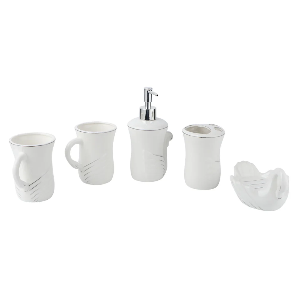 5pcs Bathroom Gargle Cup Ceramic Bottle Toothbrush Holder Travel Toothbrush Holder Soap Organiser