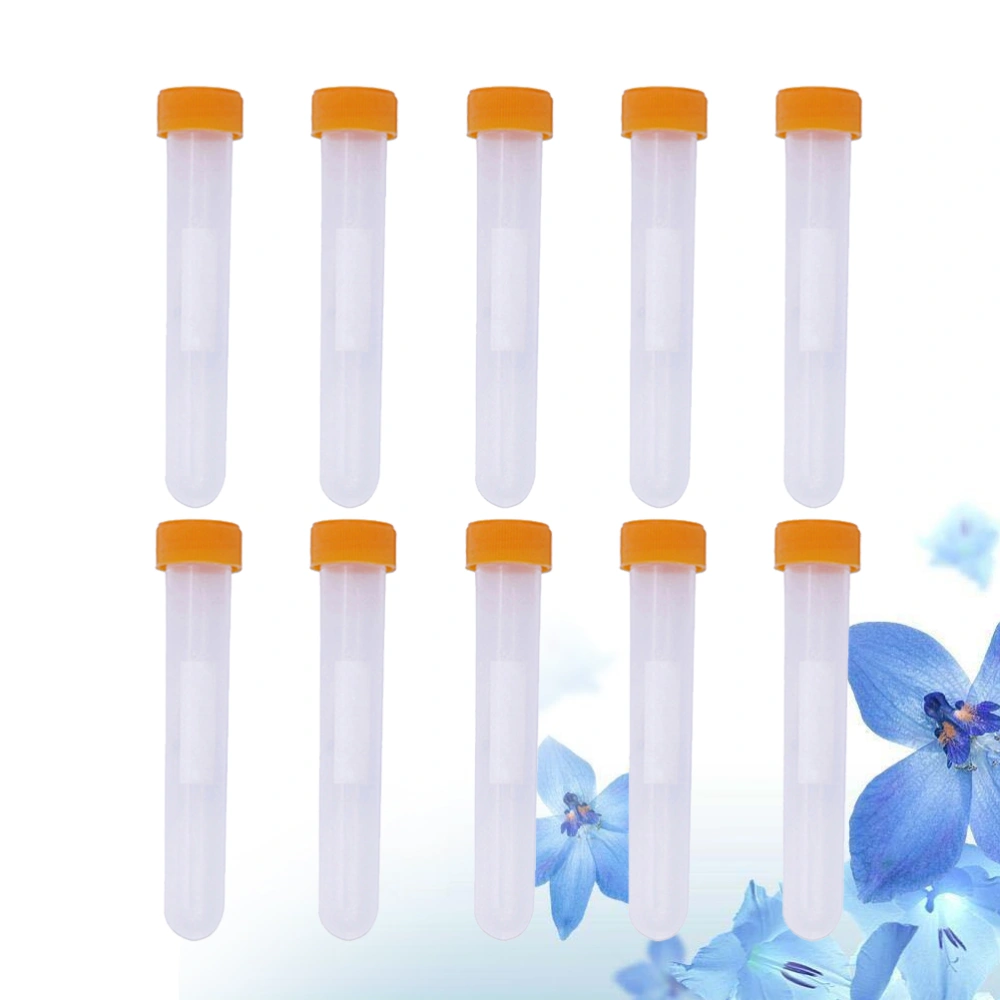 10 Pcs 12x2CM Transparent Plastic Storage Bottles Needles Storage Barrels Tube DIY Beads Clear Containers Needles Organizers with Orange Lid