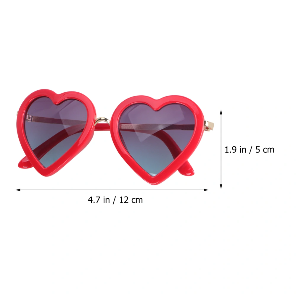 Valentine's Day Fashion Heart-Shaped Sunglasses Decorated Eyewear Novelty Dancing Party Supplies (Bright Red)