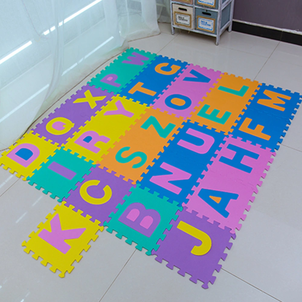 26pcs 30x30cm EVA Play Mats Floor Puzzle Crawling Play Game Mat for Baby Kids (Random 26 English Letters Pattern)