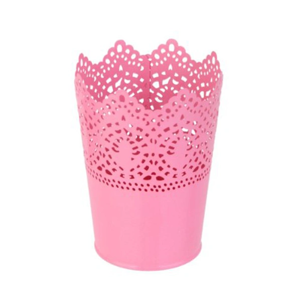 Flower Pot Planter Garden Flower Plant Pots Desk Storage Holder Organizer (Pink)