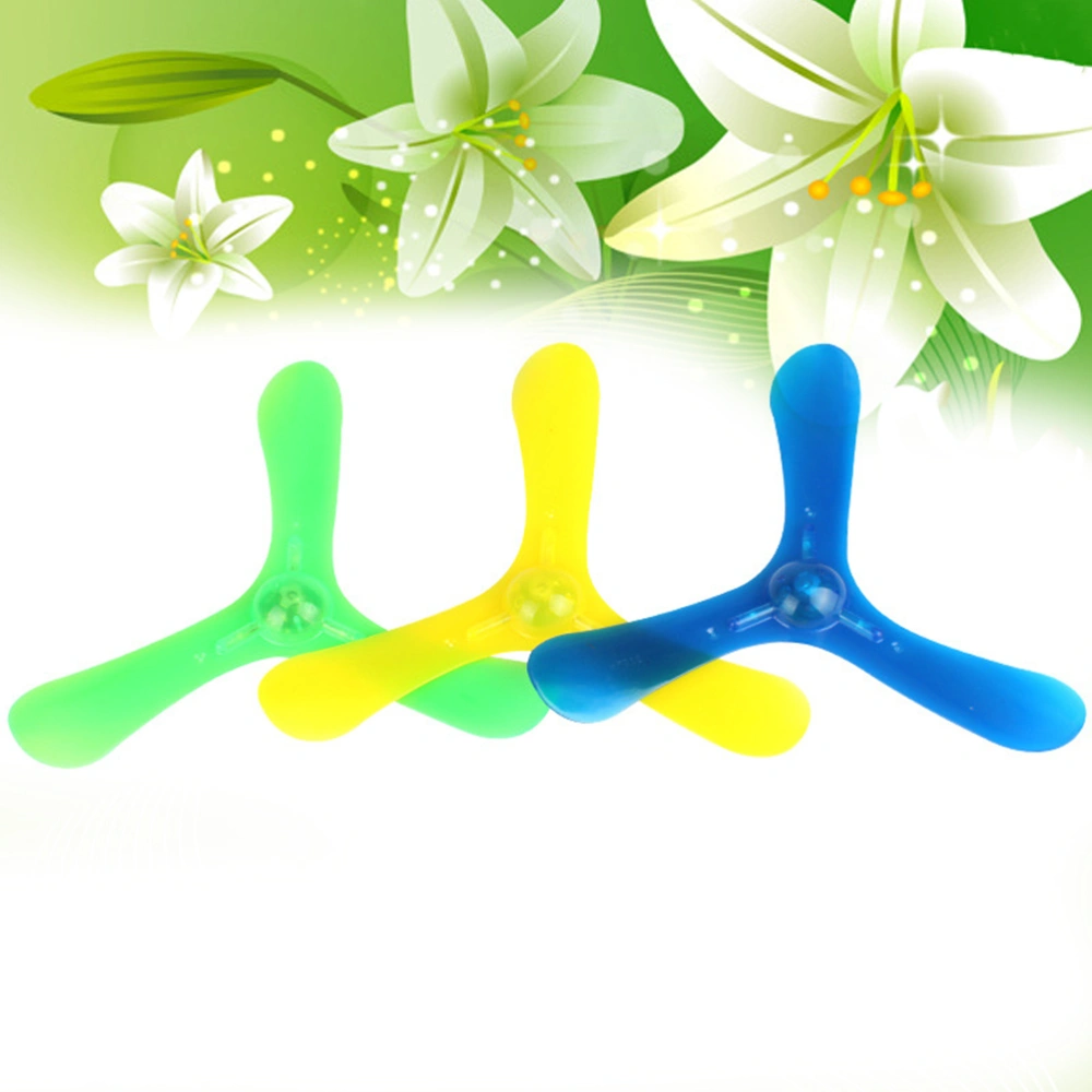 3PCS Luminous Triangle Boomerang Sports Toy Children's Day Gift for Kids Children Outdoor (Random Color)