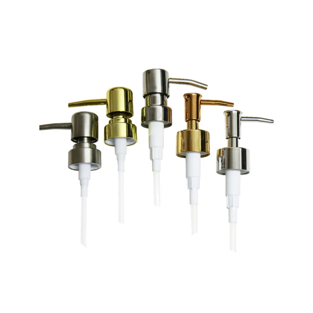 4pcs Plastic Pump Heads Liquid Soap Emulsion Dispenser Replacement Press Pump (Gold and Silver for Each 2pcs)