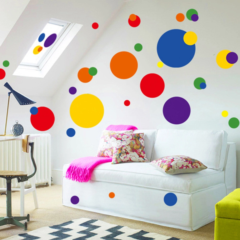 2 Sheets Chic Art Polka Dot Decal Sticker Wall Decor Removable DIY PVC Murals for Kids Room Nursery